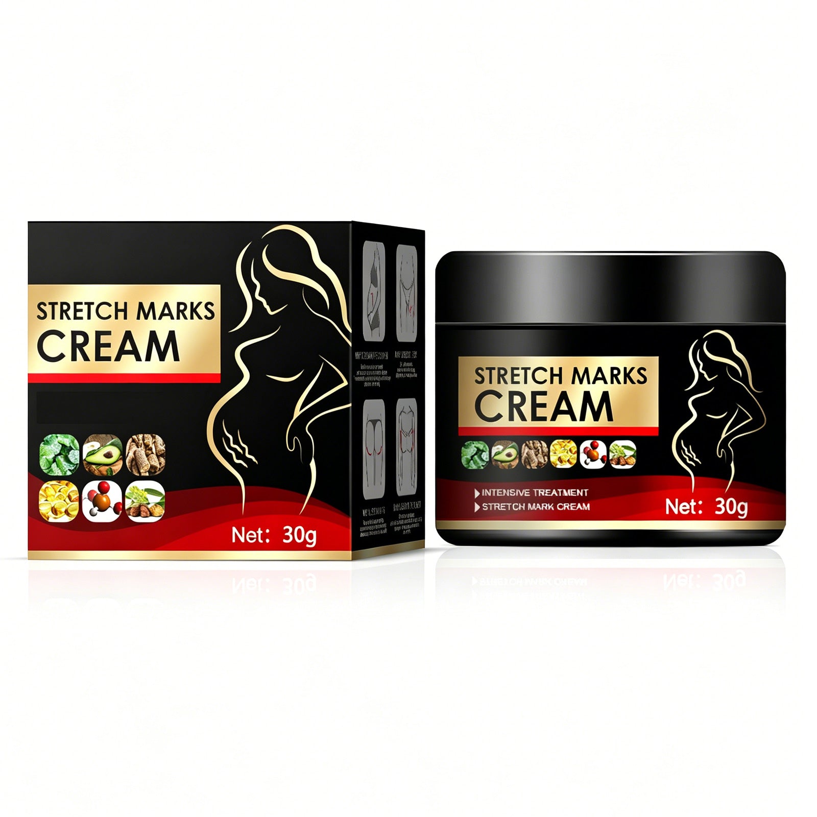 Stretch Marks Cream, Postpartum Skin Moisturizing Body Lotion For Women, Nourish & Firm Skin, Fade Pregnancy Scars, Improve Rough Dull Skin, 30g