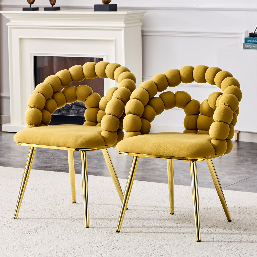 Set of 4 Bubble Velvet Accent Chairs — Luxury Dining