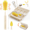 Electric Bottle Brush CleanerBaby Travel Essential Bottle Brush Set6 in 1 Rechargable Folding Brush Set with Silicone Brush Nipple Brush Straw Brush Drying Rack Storage Box