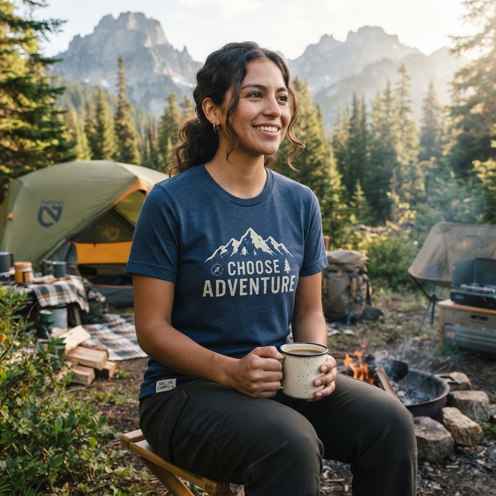 Choose Adventure Mountain Tee — Premium Garment-Dyed | COLLIN CAMPELL product image