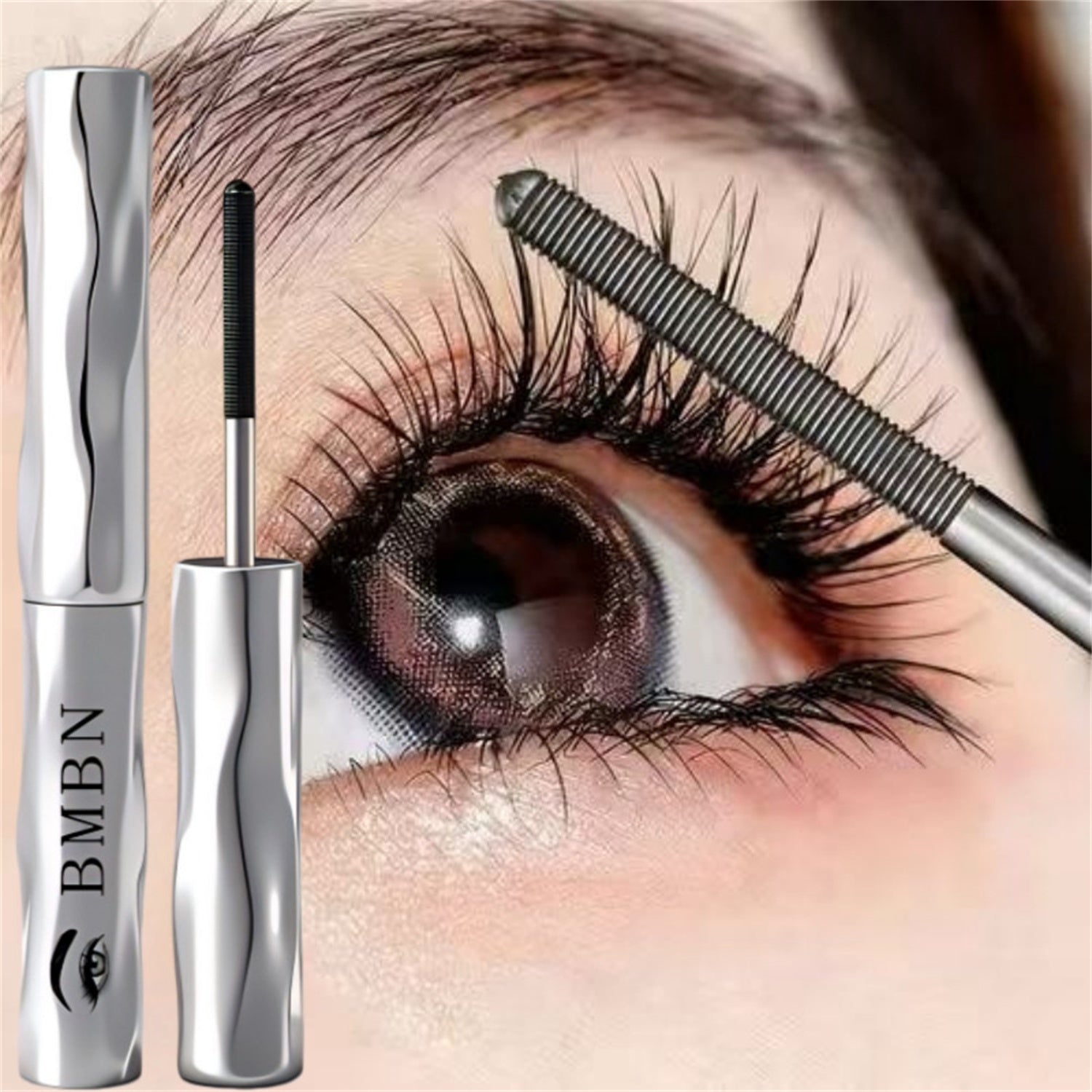 Silver Tube Mascara With A Curling Root
