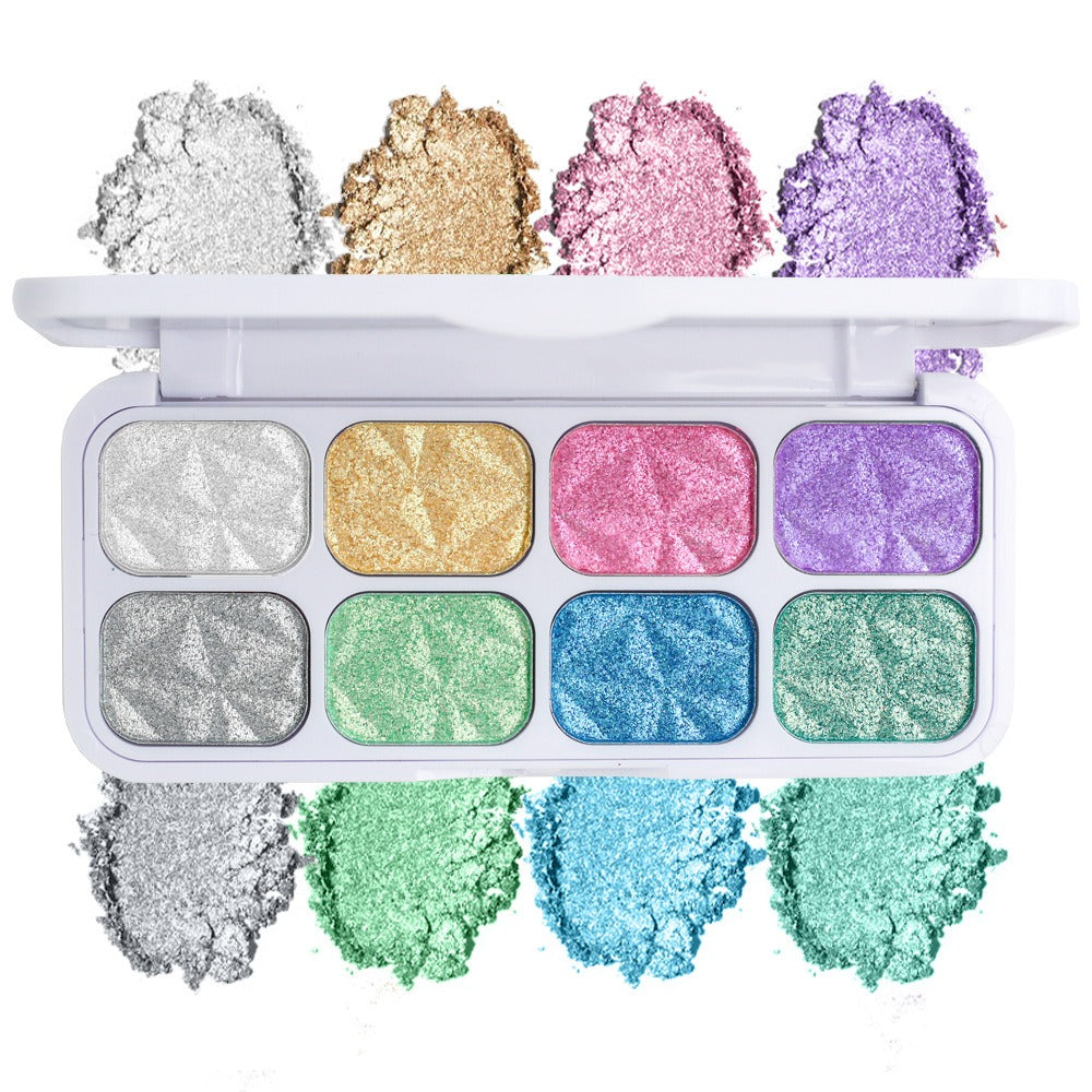 8 Colors Macaron Chameleon Eye Shadow Plate,Shimmer, Glitter