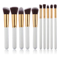 10-piece Black-Silver-Black-Gold Makeup Brush Set 5 Large 5 Small