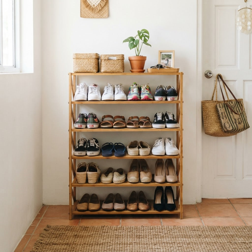Foldable Space-Saving Shoe Rack Organizer