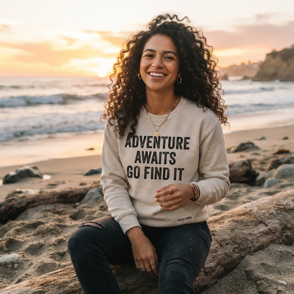 Adventure Awaits Go Find It — Premium Sweatshirt | COLLIN CAMPELL product image
