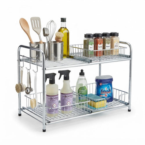 2-Tier Under-Sink Kitchen Shelf Organizer
