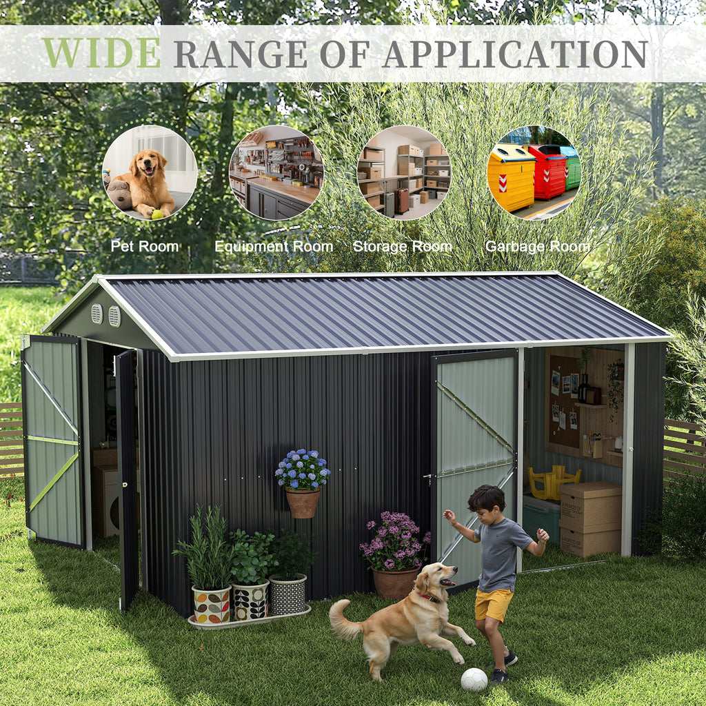 10x12 FT Heavy-Duty Outdoor Metal Storage Shed