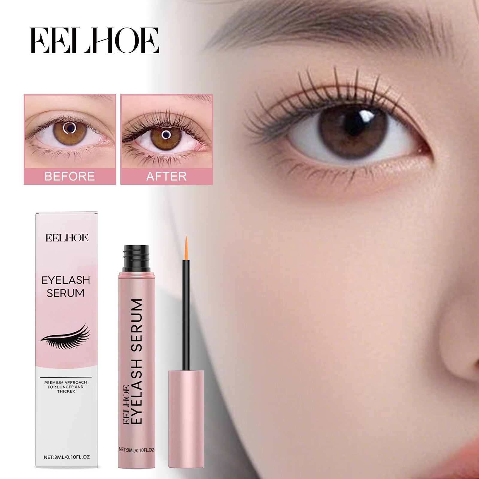 Skincare Ritual Gift Set — Eyelash Growth Serum 3ml + Ultrasonic Facial Scrubber Pore-cle + Tear eyebrow cream