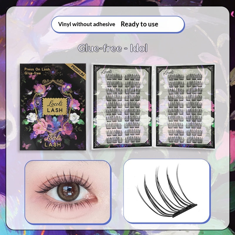 Self-adhesive Glue-free False Eyelashes 200 Clusters Segmented