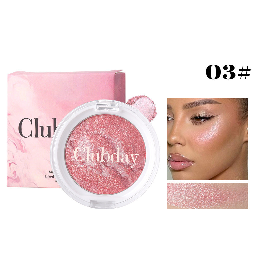 Three Color Streaky Flesh Highlight Powder Blusher Pearl