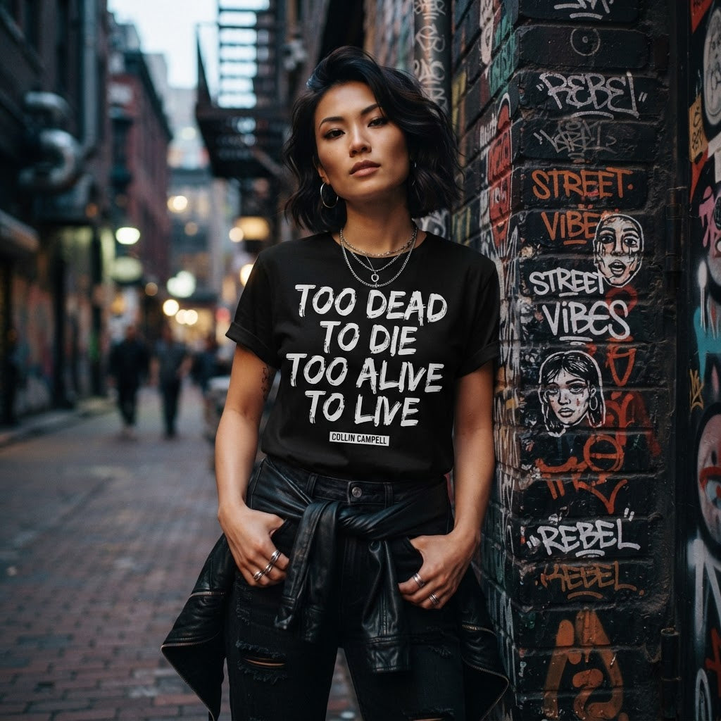 Too Dead to Die Too Alive to Live — Premium T-Shirt | COLLIN CAMPELL product image
