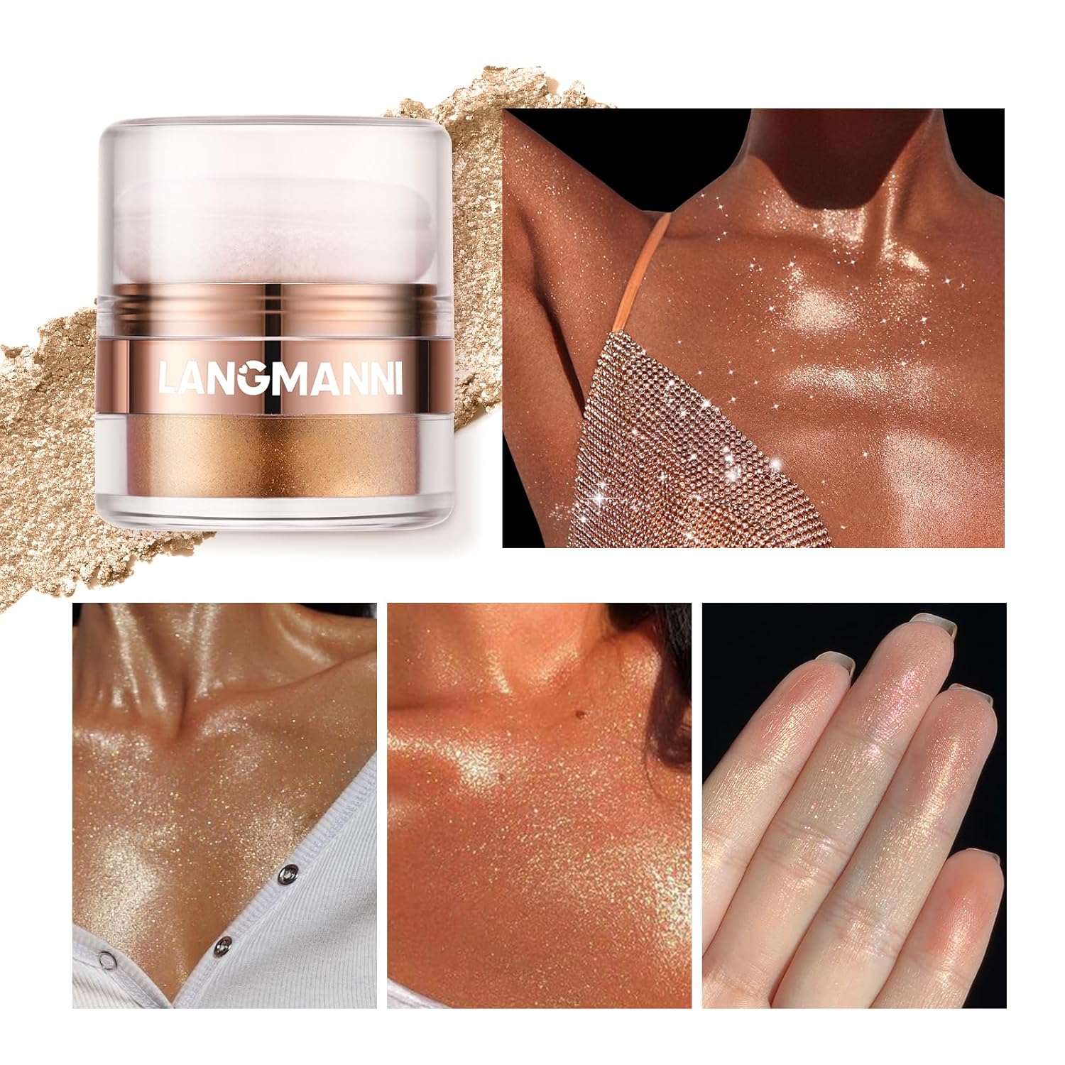 Highlight Powder,Glitter Body Highlighter Powder Body Shimmer