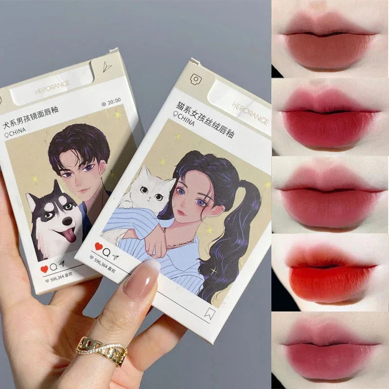 5PCS Cigarrette Lipsticks Set Matte Water Light Velvet Lip Glaze Long Lasting Waterproof Lip Gloss Nude Lip Tint Makeup Cosmetic