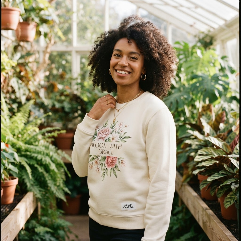 Bloom With Grace Floral Sweatshirt — Premium Botanical | COLLIN CAMPELL product image