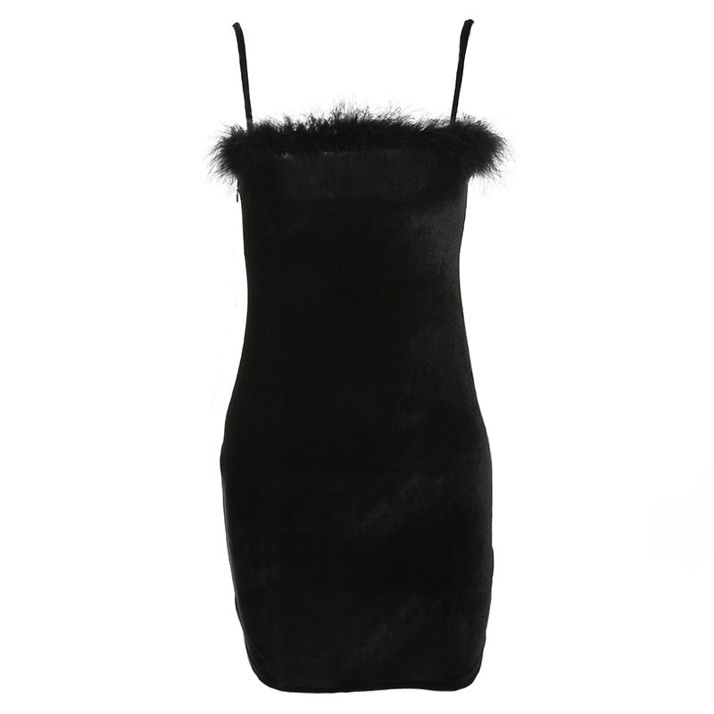 Amazon Trending Fur Strap Dress Collection