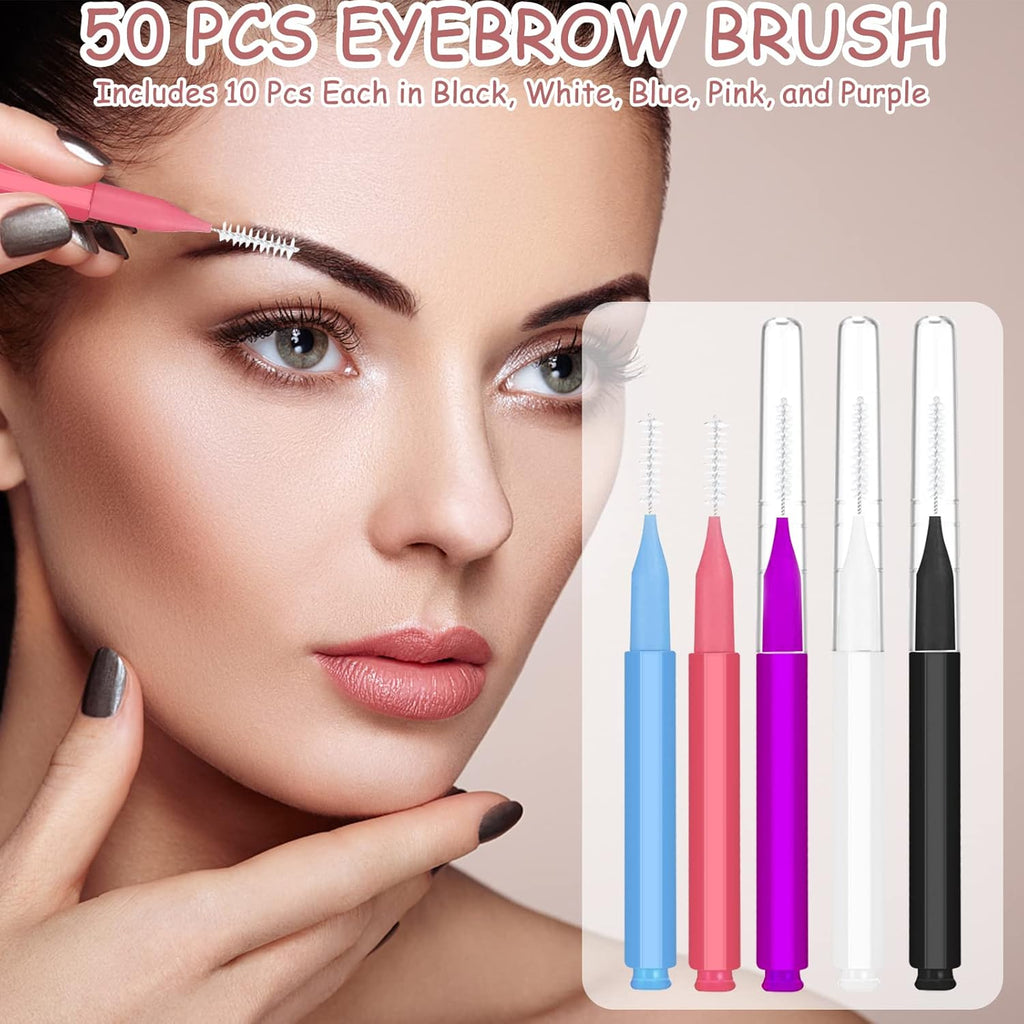 Glam Gift Box — 20 50 80 Pcs Micro Eyebrow & Lash B + Touch Screen Makeup Mirror With 20 + Double-ended Blush Brush