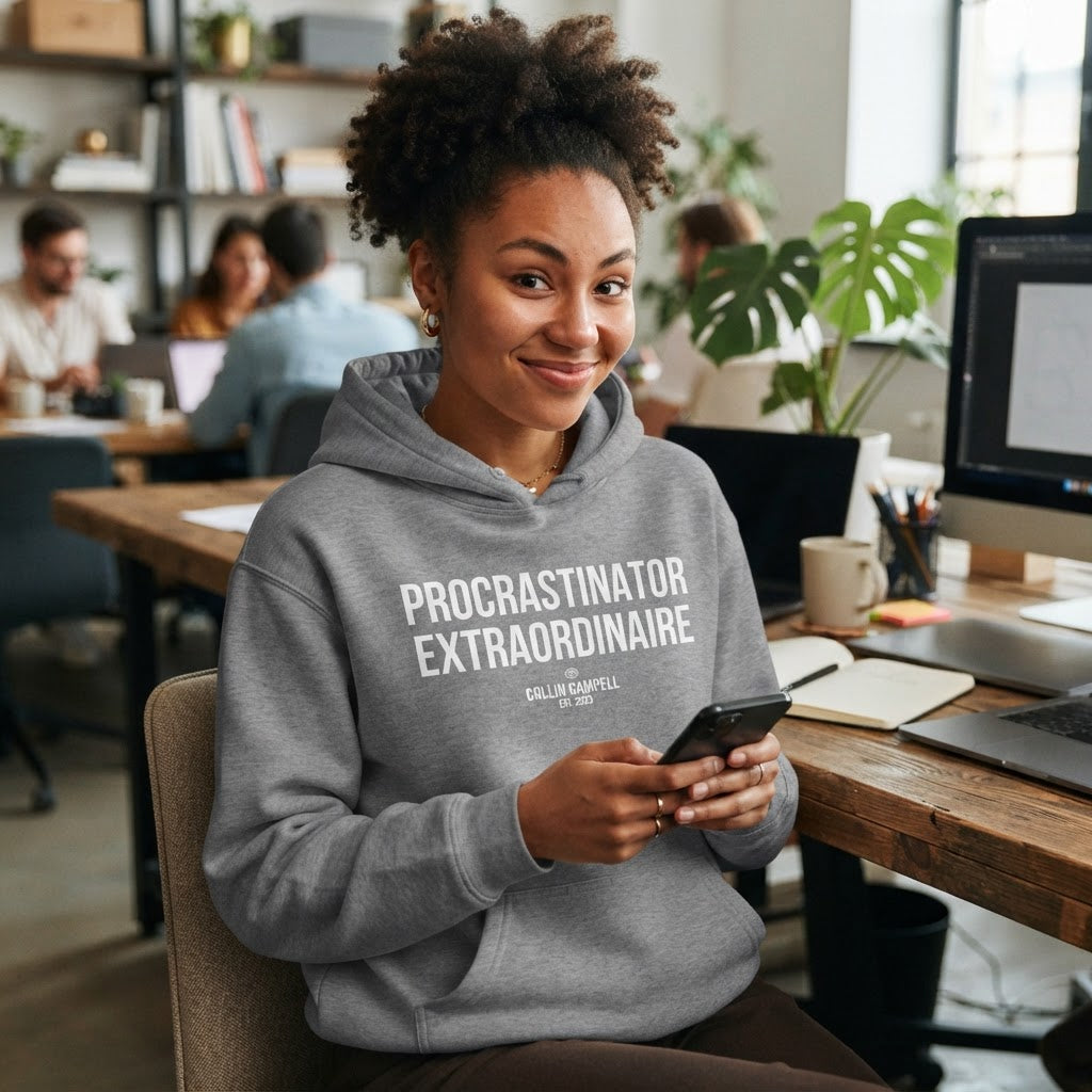 Procrastinator Extraordinaire — Premium Hoodie | COLLIN CAMPELL product image