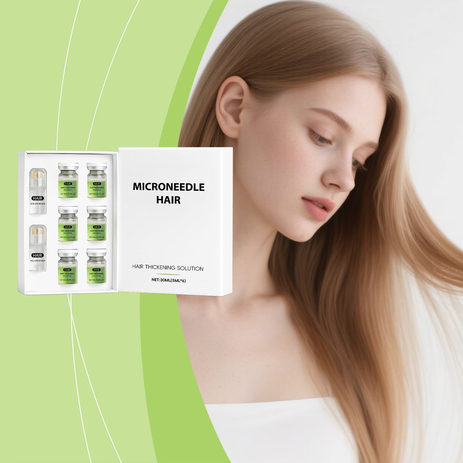 Hair Thickening Derma Roller Serum