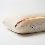 Sunrise Wake-Up Pillow close-up with LED glow and USB-C port