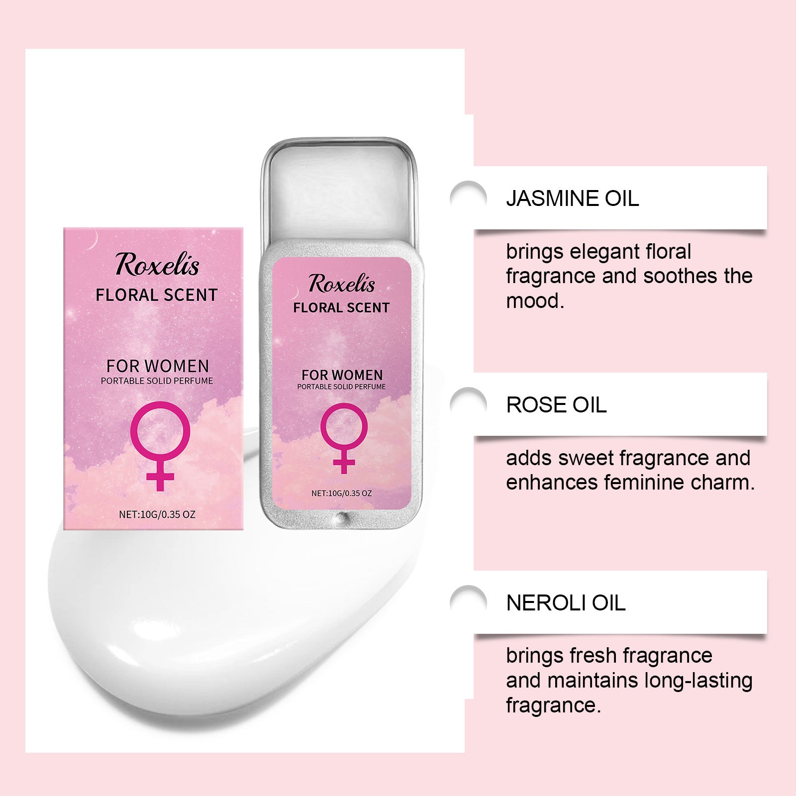 Women Floral Solid Perfume, Long Lasting Light Fragrance