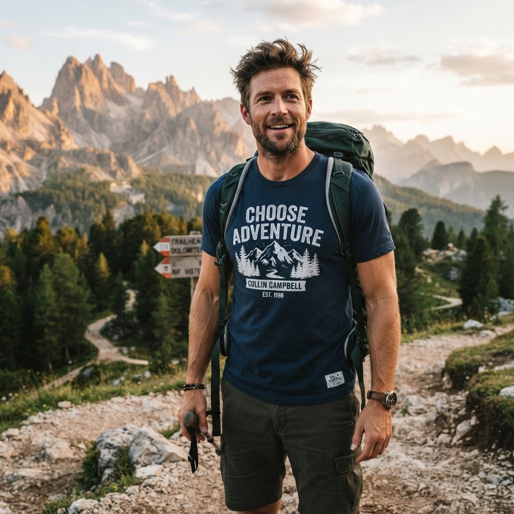 Choose Adventure Mountain Tee — Premium Garment-Dyed | COLLIN CAMPELL product image