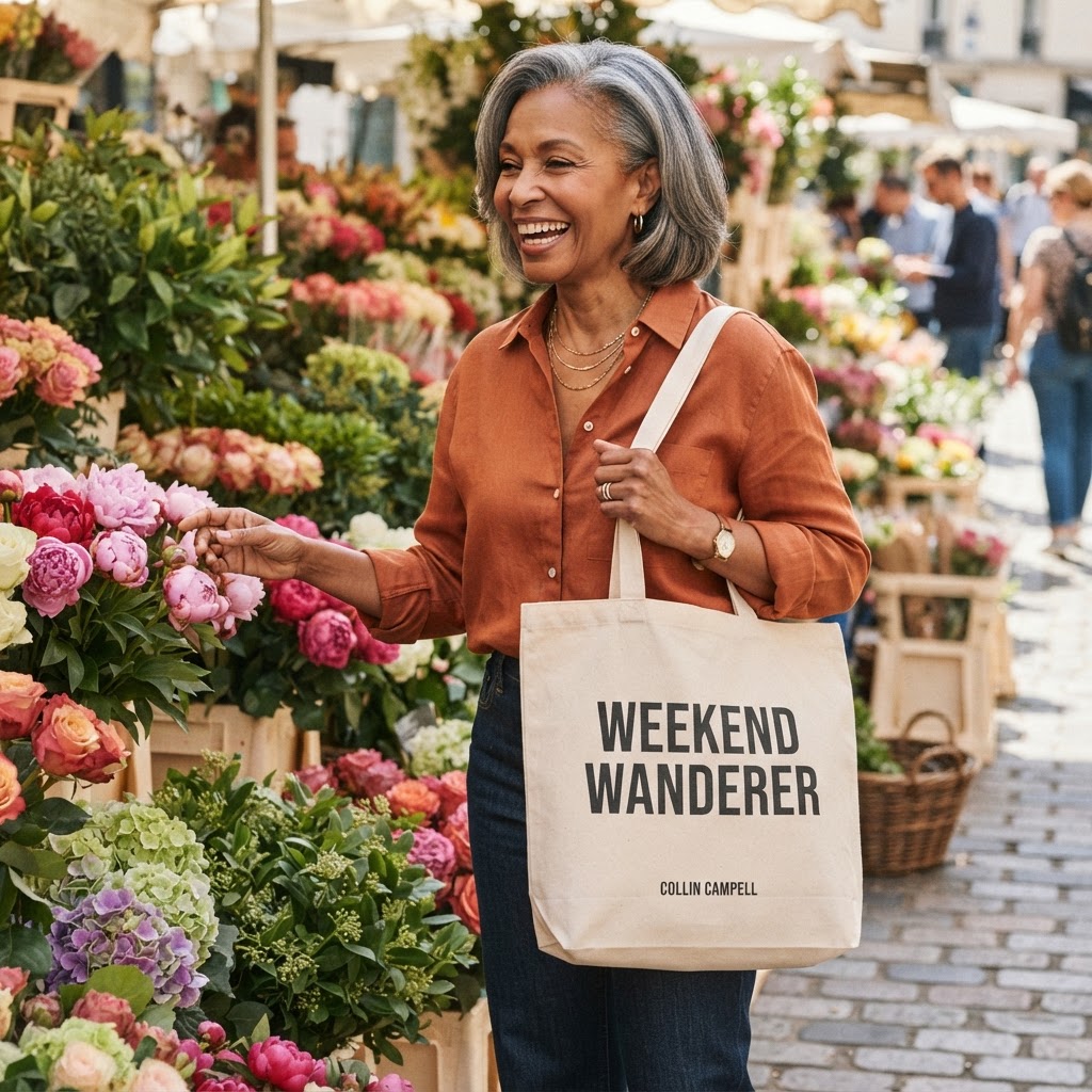 Weekend Wanderer — Premium Canvas Tote Bag | COLLIN CAMPELL product image