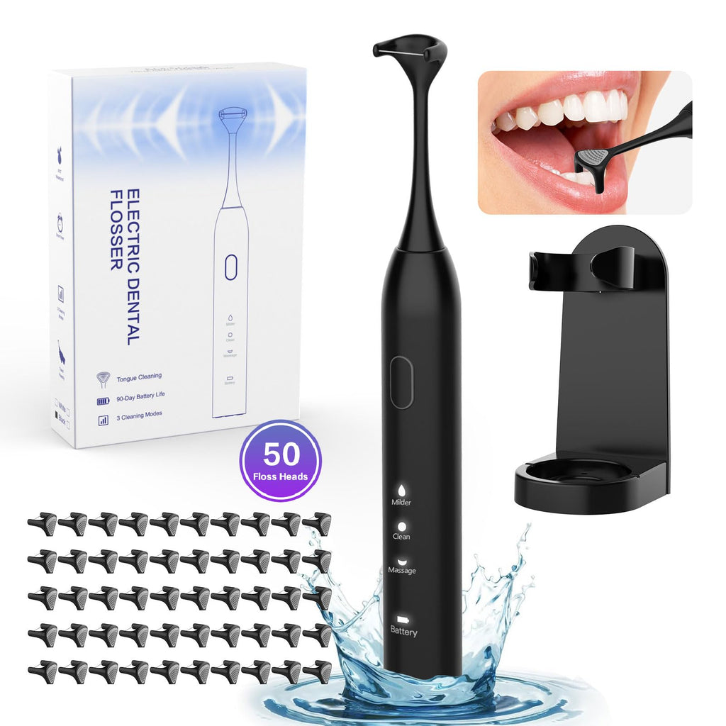 Voraiya Advanced Electric Flosser Dental Floss | Gum Stimulator | Tongue Scraper | Rechargable Power Flosser for Teeth Cleaning | Effective Plaque Removal for Adults & Kids