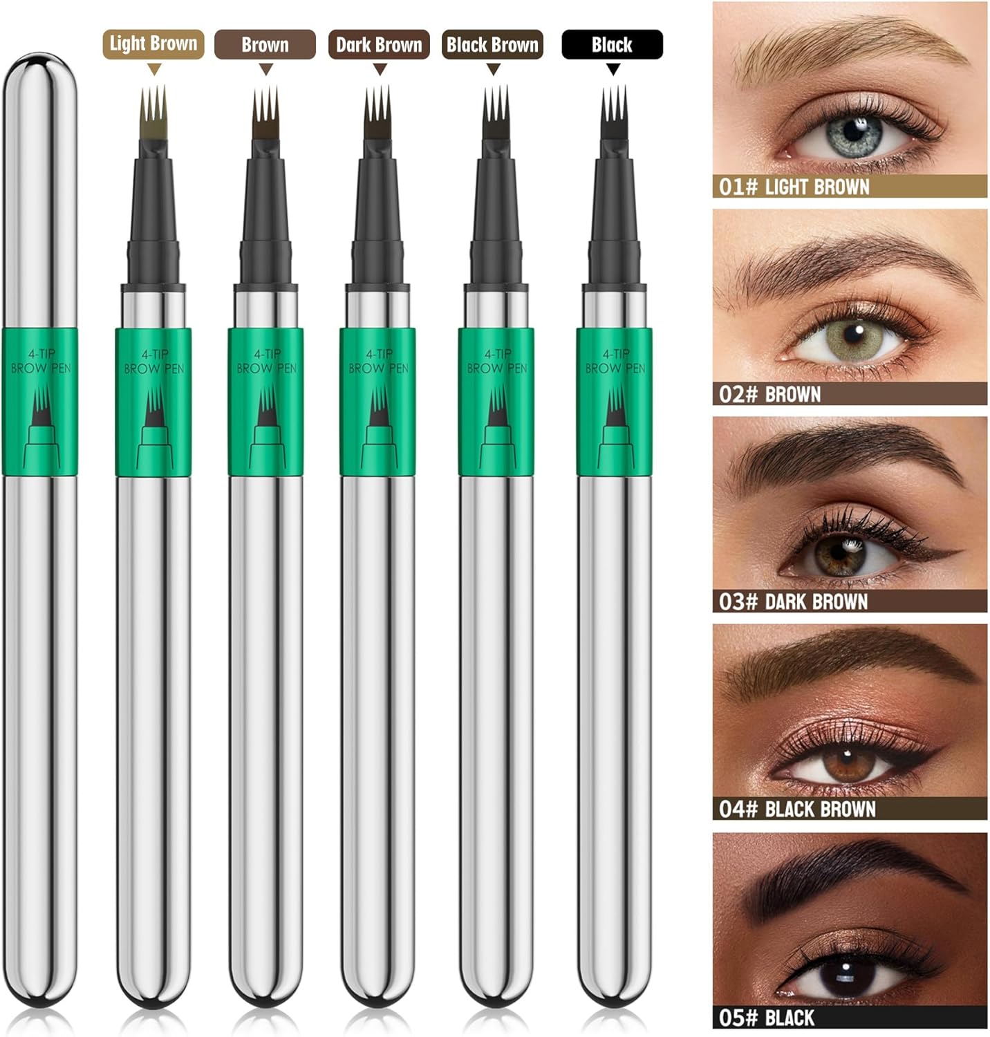 Microblading Eyebrow Pen,Waterproof Eye Brow Pen With 4-Fork-Tip
