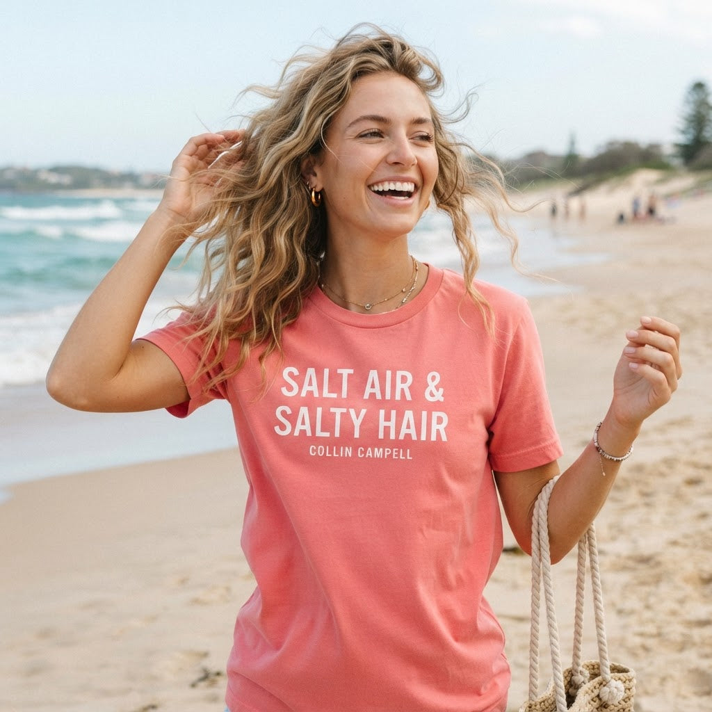 Salt Air & Salty Hair Coastal Tee — Premium Beach Vibe | COLLIN CAMPELL product image
