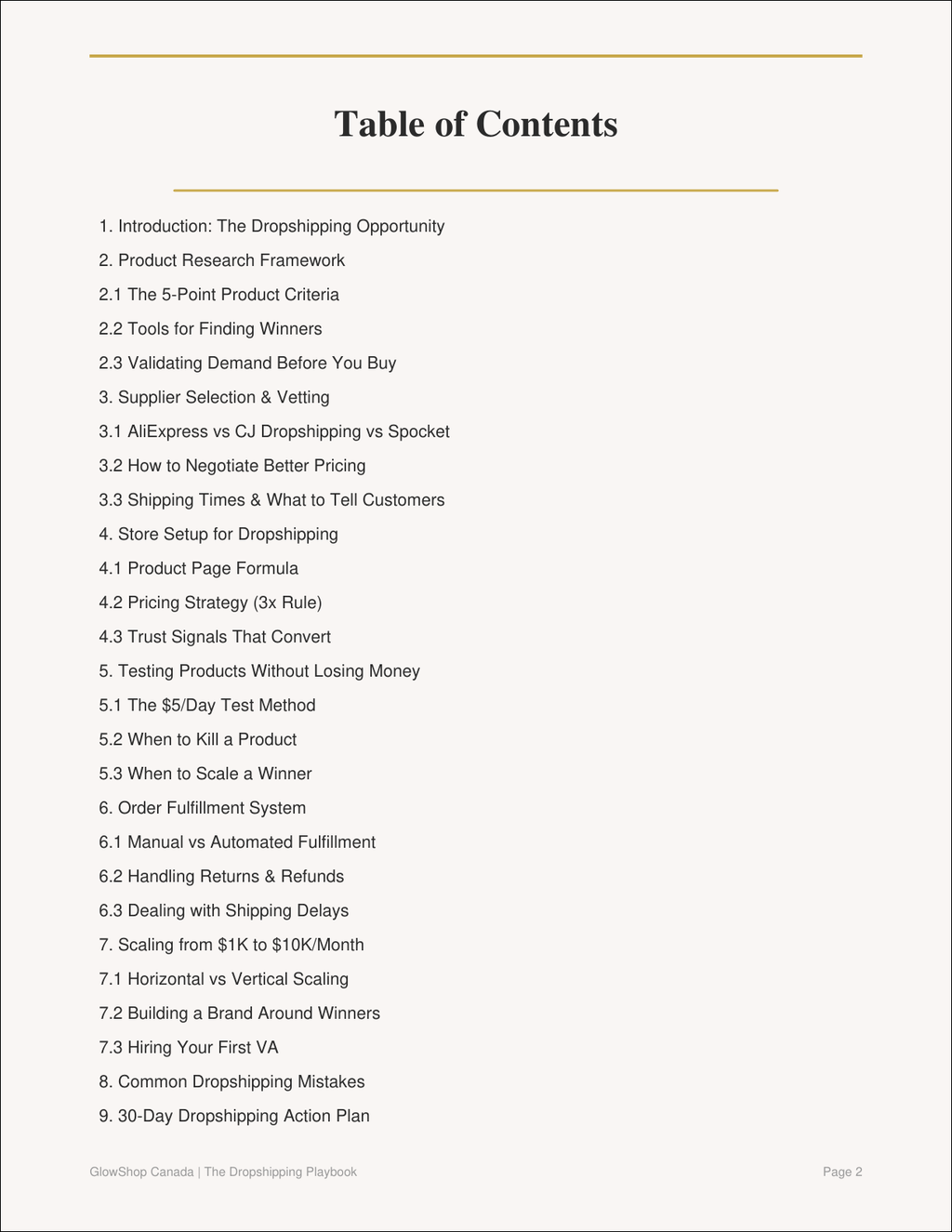 Preview: Table of Contents