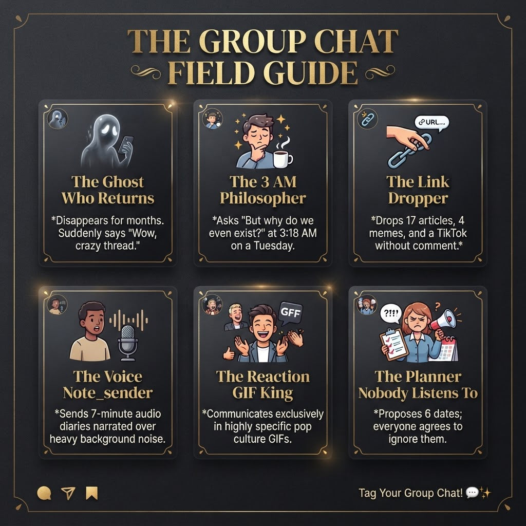 The Group Chat Field Guide - 20 People in Every Group Chat