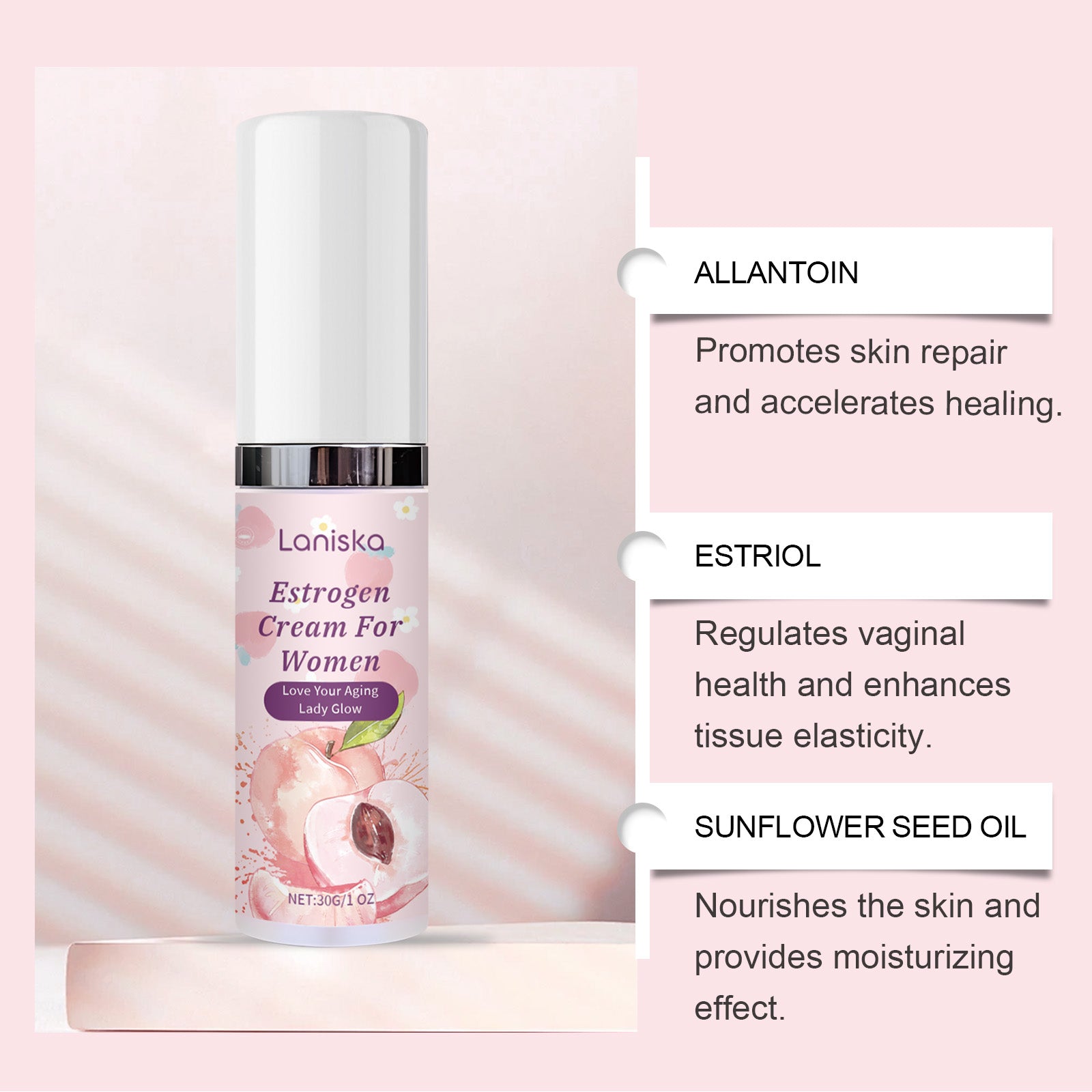 Women's Estrogen Intimate Care Cream, Gentle Private Repair