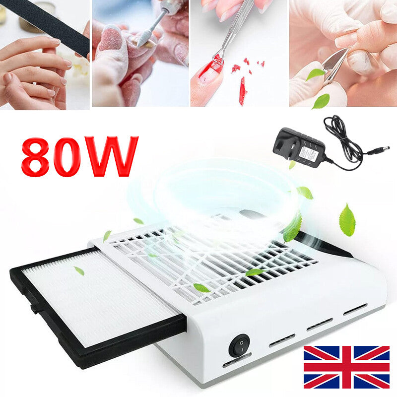 80W Nail Dust Collector Machine Nail Vacuum Dust Extractor