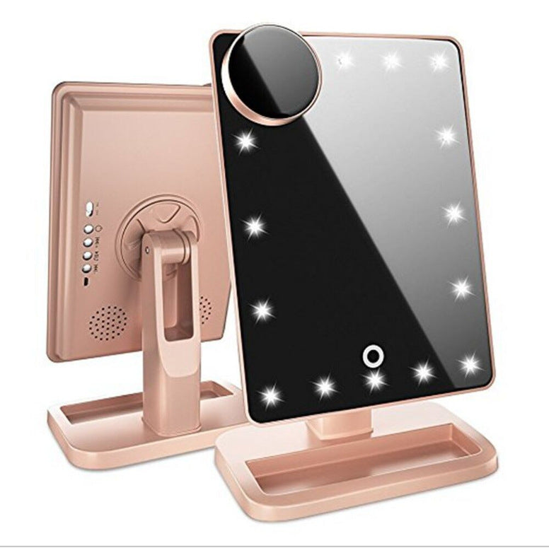Glam Gift Box — 20 50 80 Pcs Micro Eyebrow & Lash B + Touch Screen Makeup Mirror With 20 + Double-ended Blush Brush