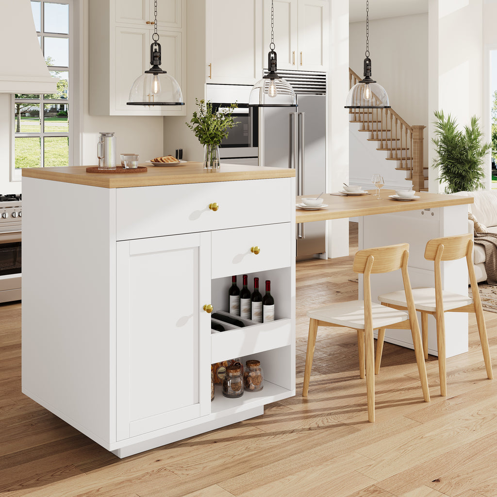 Extendable Bar Table with Storage — 122 to 195cm