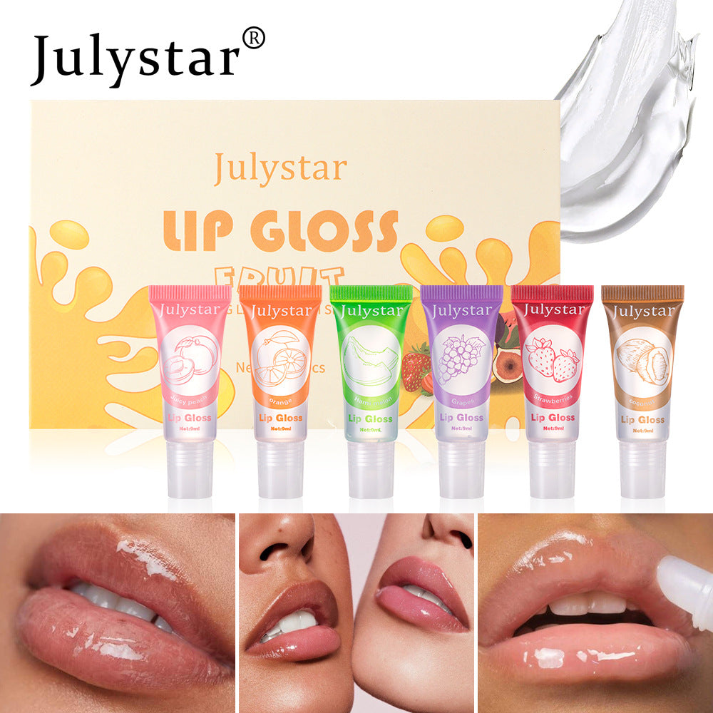 Vitamin E Moisturizing Fruit Flavored Transparent Lip Oil 6-pack