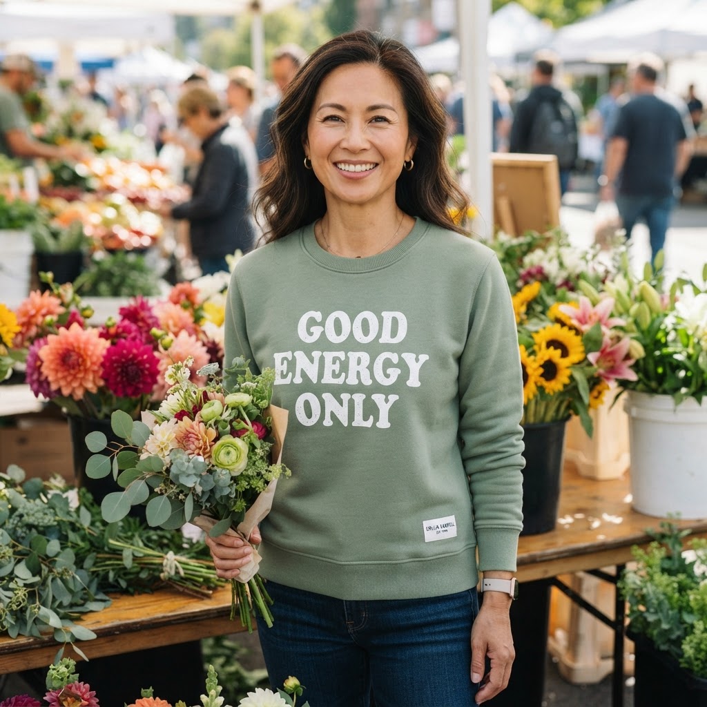 Good Energy Only — Premium Crewneck Sweatshirt | COLLIN CAMPELL product image