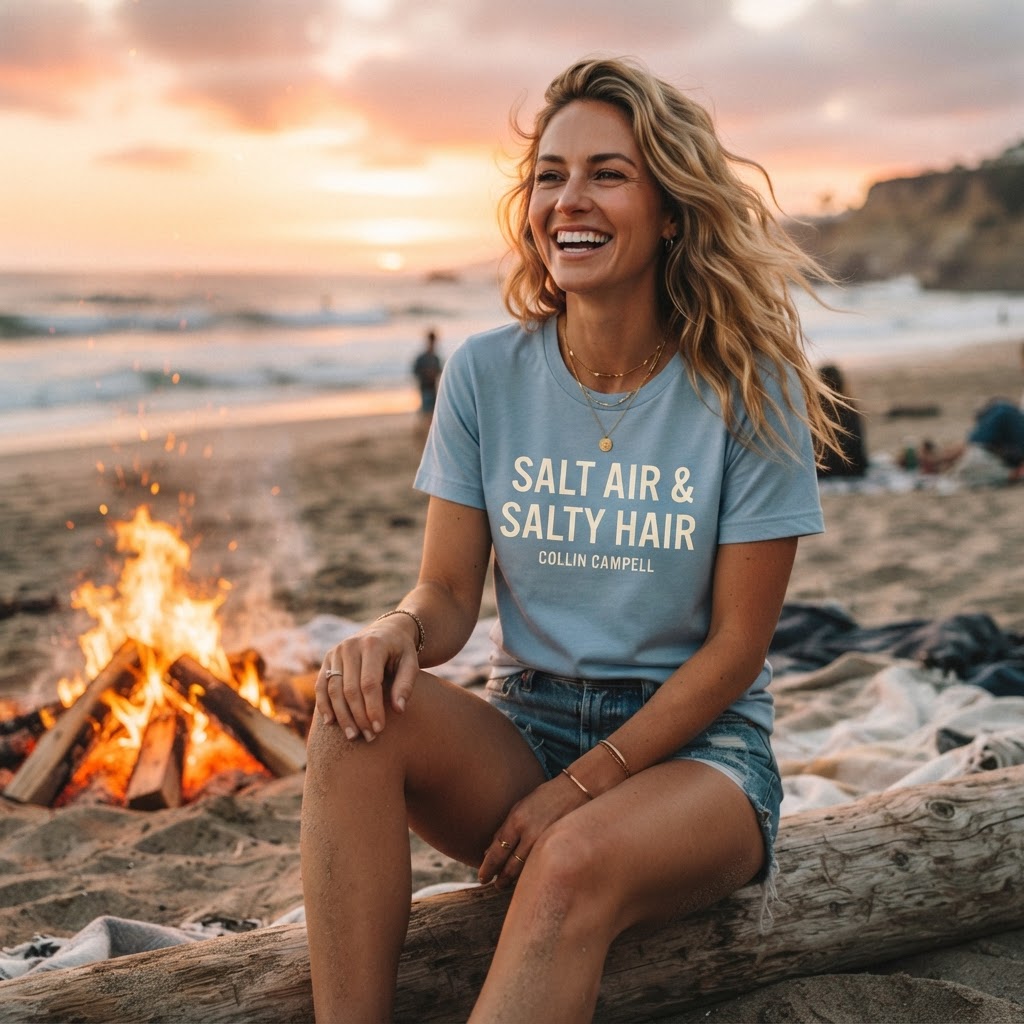 Salt Air & Salty Hair — Premium T-Shirt | COLLIN CAMPELL product image
