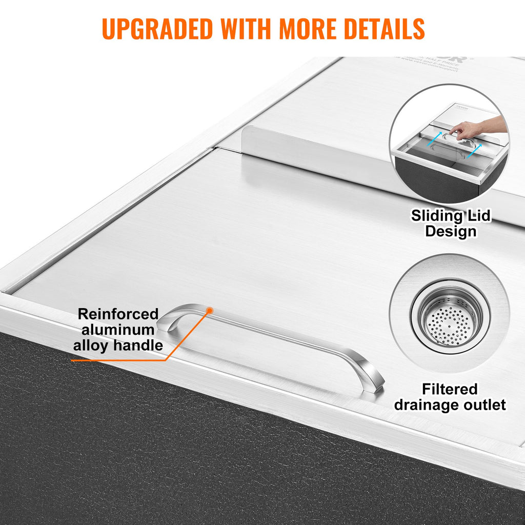 Drop-In Stainless Steel Ice Chest 61cm — Outdoor Bar