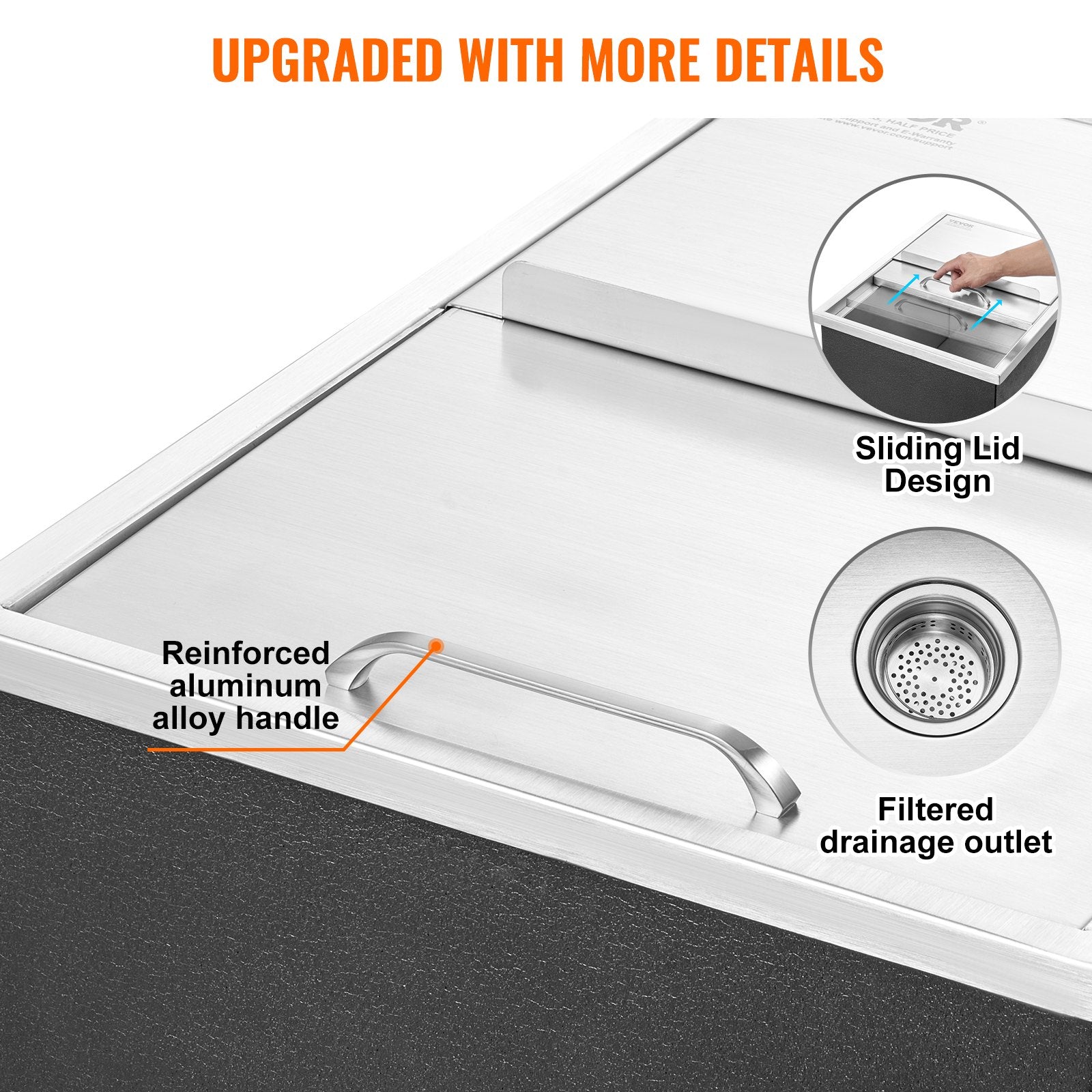 Drop-In Stainless Steel Ice Chest 61cm — Outdoor Bar
