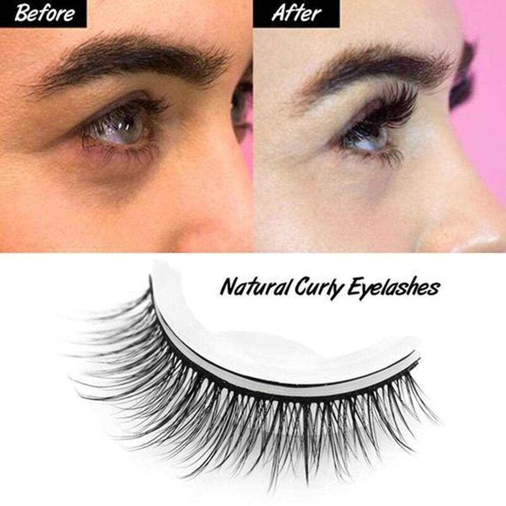 1 Pair Self Adhesive Eyelashes Reusable 3D False Lashes Easy To