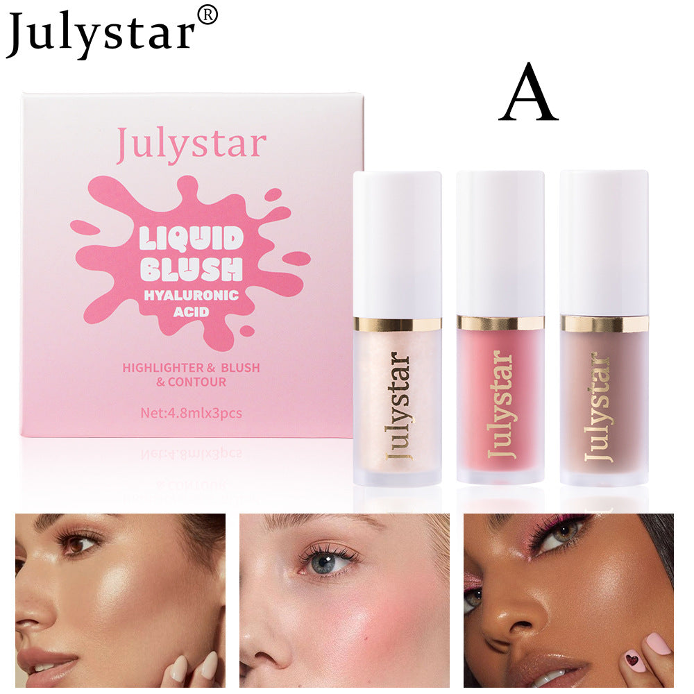 Facial Rouge Powder Blusher Lotion Lasting Pearly Lips Brightening Natural