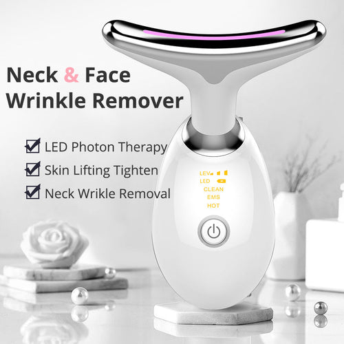At-Home Spa Gift Set — Acne Laser Pen Wrinkle Removal Mach + EMS Thermal Neck Lifting And Tighte + Gua Sha Scraper Facial Massager Fac