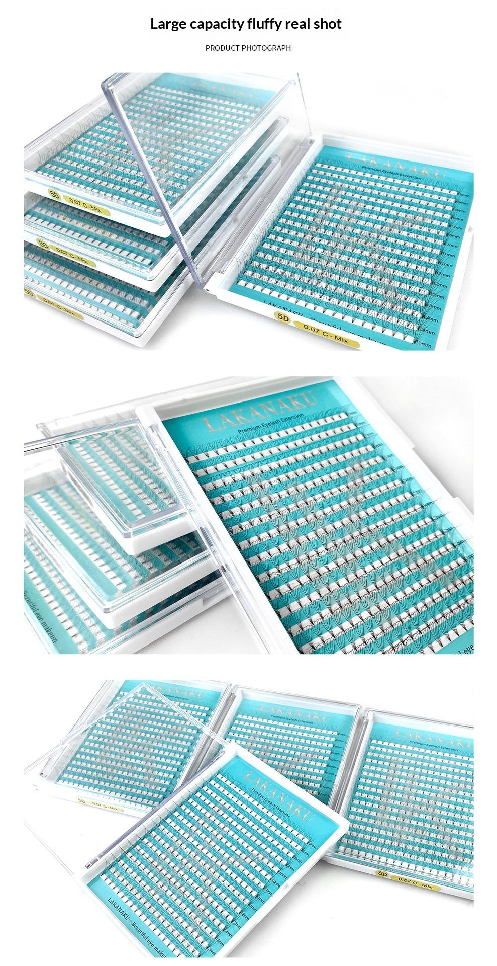 Base Glue, Short Stems 16-row False Eyelashes Swallowtail Ends