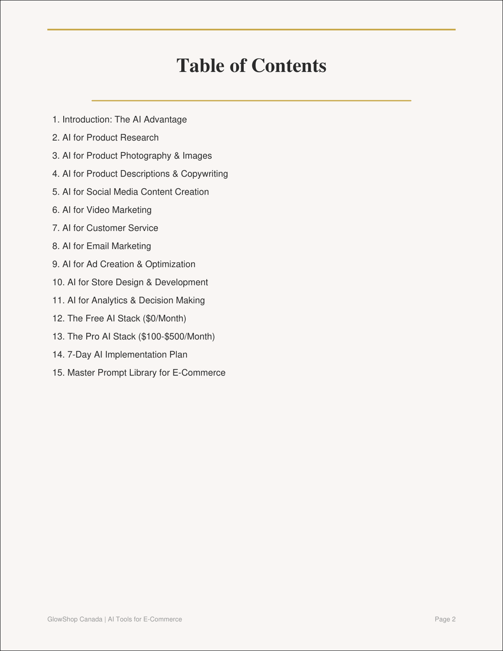 Preview: Table of Contents