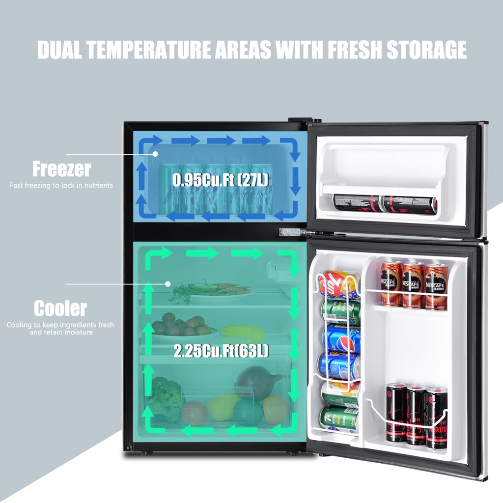 3.2 Cu Ft Compact Stainless Steel Refrigerator