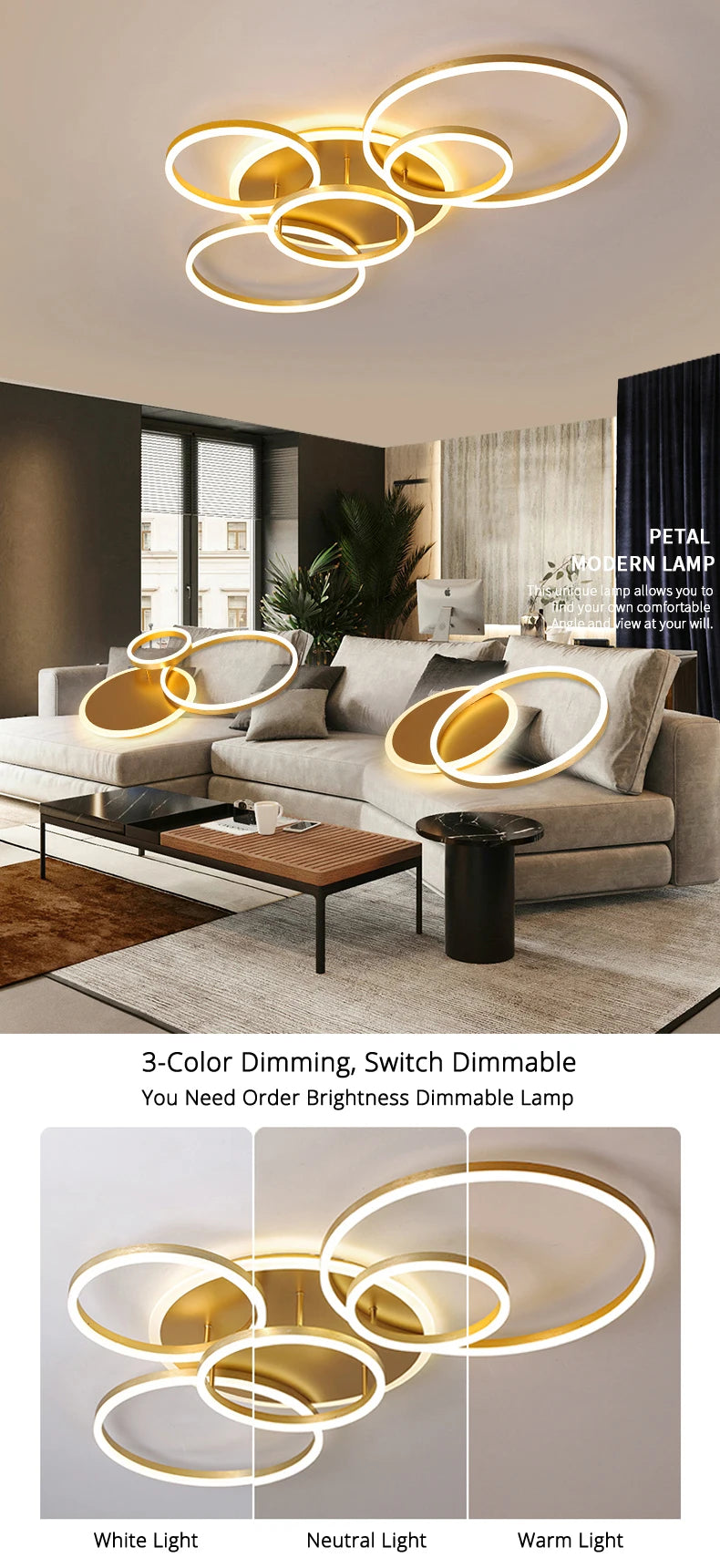 Modern LED Ceiling Chandelier Lighting For Living Study Room Bedroom Dimmable Home Gold Black Indoor Lighting decoration Lamps