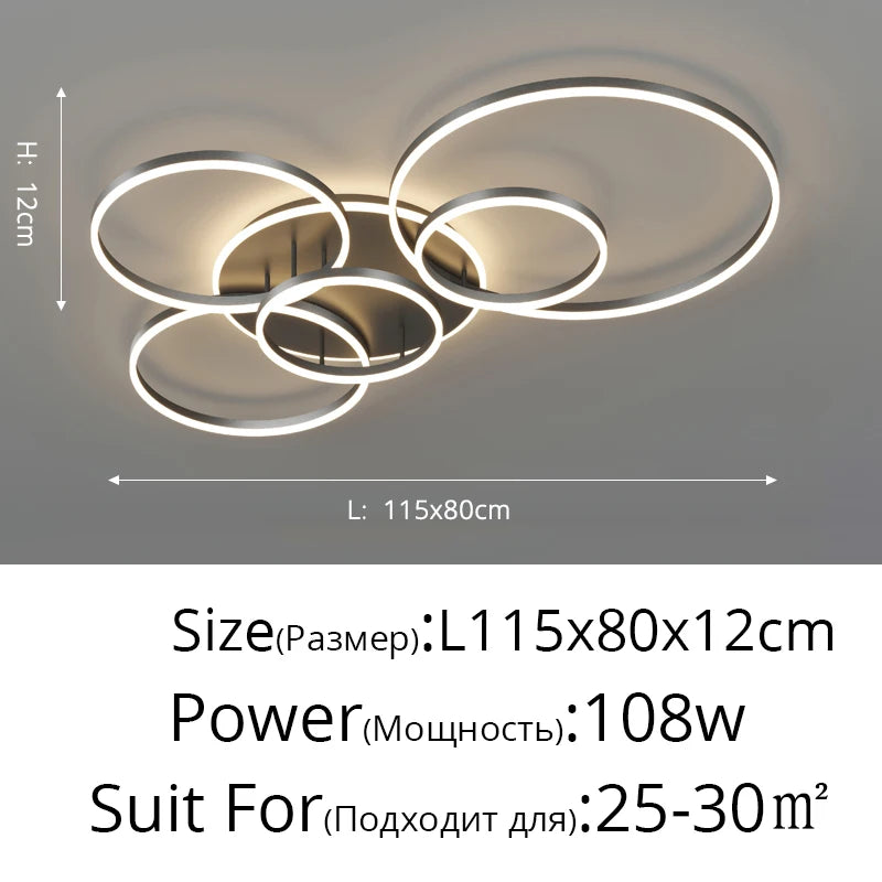 Modern LED Ceiling Chandelier Lighting For Living Study Room Bedroom Dimmable Home Gold Black Indoor Lighting decorat...