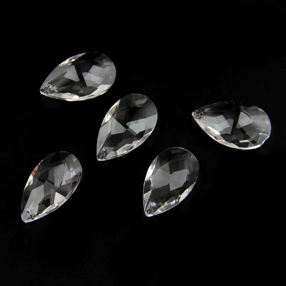 22mm 38mm 50mm 63mm 76mm Clear Glass Tear Drop Crystal Chandelier Parts K9 Glass Suncatcher Prism Hanging Trimming Pendants