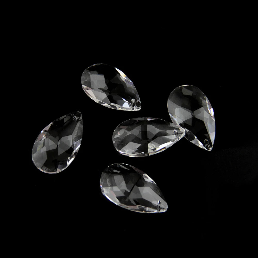 22mm 38mm 50mm 63mm 76mm Clear Glass Tear Drop Crystal Chandelier Parts K9 Glass Suncatcher Prism Hanging Trimming Pendants